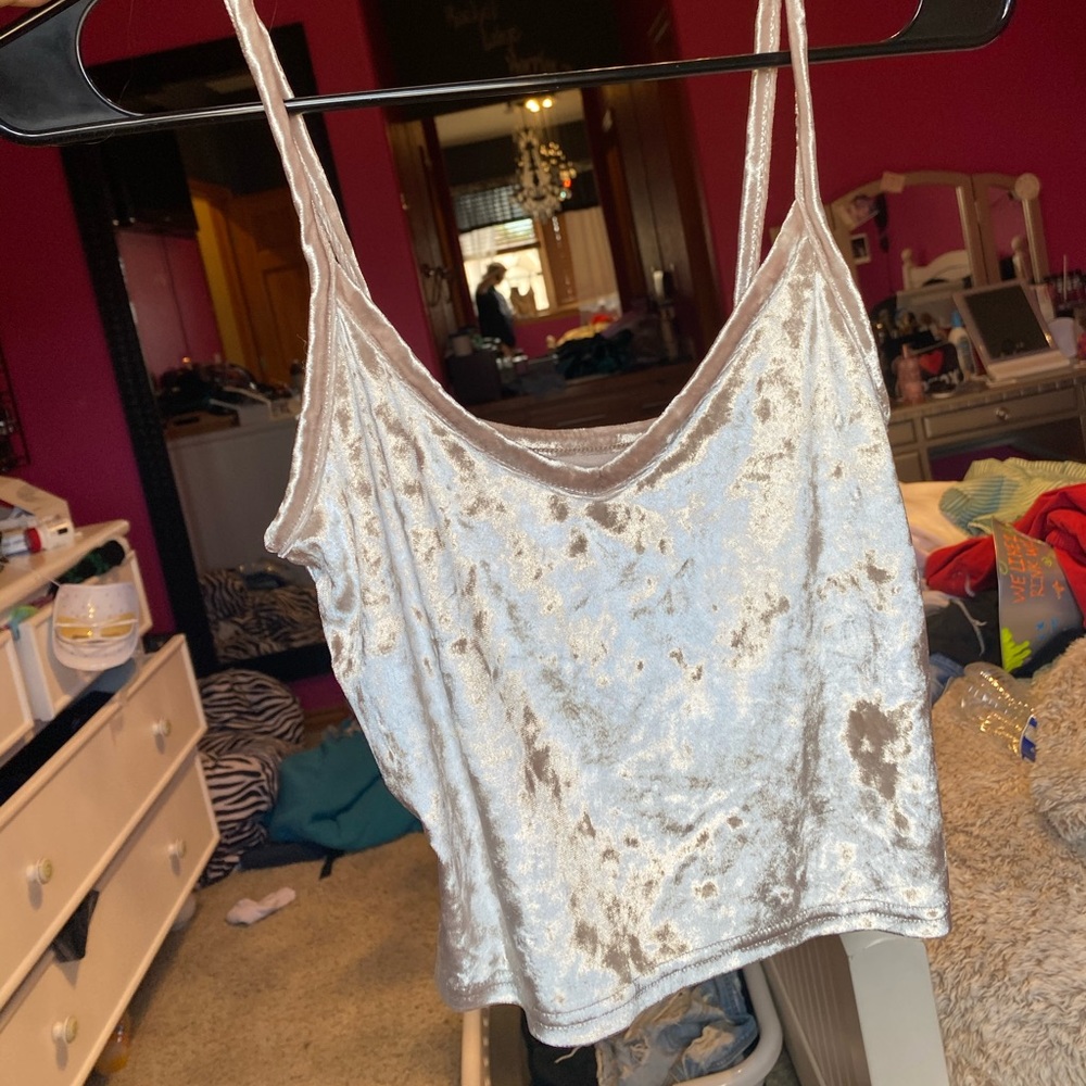Velvet cropped tank top